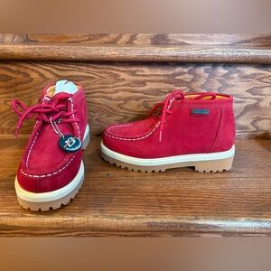 Buffalino B boots red suede chuka size 4 brand new